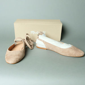Madewell Suede Lace Up Ballet Flats